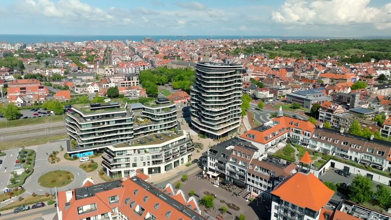 Aerial view of Duinenwater, Knokke-Heist